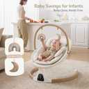 Baby Swings for Infants, Electric Infant Swing with 5 Speed Modes, Beige