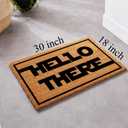 Funny Coir Doormat Hello There Welcome Front Porch Decor for Entrance Way Outdoor Personalized Heavy-Duty PVC Back Non Slip Coconut Coir Mat 30 x 18 Inch