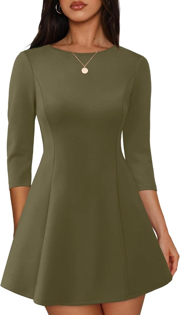 RUMIA Cocktail Dresses for Women A-Line Boat Neck Mini Dress (XS-2XL) (Medium)