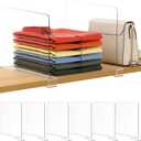 6 Pack 12 Inches [Extra Tall Version] Clear Shelf Dividers for Organization, Acrylic Closet Shelf Vertical Shelves Organizer for Bedroom, Office and Kitchen