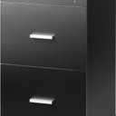 DEVAISE 3 Drawer Rolling File Cabinet with Lock, Wood Filing Cabinet fits Letter / A4 Size for Home Office, Black