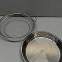 9.8" Kitchen Oil Filter Tray - Stainless Steel Air Fryer Mesh Pan, Draining Basket Accessories for Fried Food, Net Strainer Colander for Barbecue, Grill, Vegetable, Dessert (Silver)