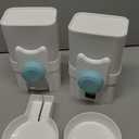 kathson Rabbit Gravity Auto Feeder Set 35oz Hanging Automatic Food Water Dispenser Cage Automatic Feeder Set for Rabbit Chinchilla Guinea Pig Hedgehog Ferret Kitty Puppy (Blue)