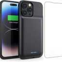 Battery Case for iPhone 14Plus/14Pro Max/13Pro Max, Powerful 8600mAh Portable Protective Charging Case,Rechargeable Extended Battery Charger Case for iPhone 13Pro Max, 14Pro Max and 14Plus (6.7 Inch) (Black)