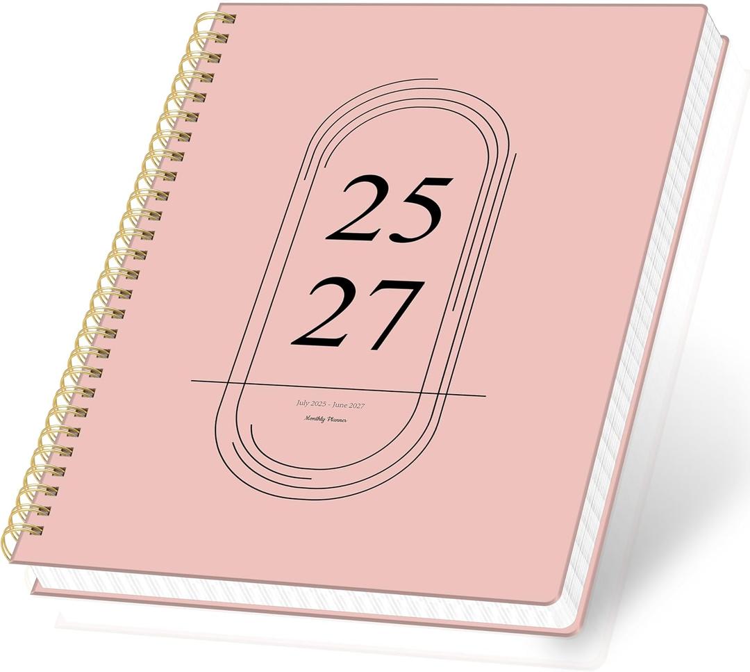 2 x Monthly Planner 2025-2027, 24 Months Planner Calendar 2025-2027, July 2025 - June 2027, Hard cardboard cover A4-8.6"  11.3", 25-27 Monthly Calendar for School Office Home Planning - Pink 2 x Monthly Planner 2025-2027, 24 Months Planner Calendar 2025-2027, July 2025 - June 2027, Hard cardboard cover A4-8.6"  11.3", 25-27 Monthly Calendar for School Office Home Planning - Pink