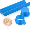 Round Cake Pop Mold Set with 9 Inch Tray and Pusher, 3D Printed Cake Pop Cutter and Pusher PLA Cutter Molds Kit for Home Baking Birthday Parties Wedding(1.75 Inch, Circle, Blue)