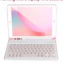 Keyboard Case for iPad 9/8/7th Gen, 10.2 inch, Detachable Bluetooth Keyboard, Pink