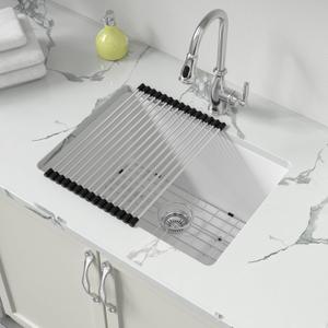 Sarlai 24 Inch Undermount Laundry Sink Granite Composite - 12 Inch Deep Utility Laundry Sink 24x18 White Kitchen Sinks Undermount Quartz Classic Under Counter Single Bowl Basin