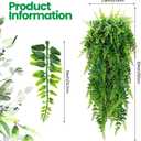 Geosar 36 Pcs Artificial Hanging Plants 32 Inch Hanging Boston Ferns Plastic Fake Plants for Wall Room Garden Wedding Garland Indoor Outdoor Decoration, No Basket