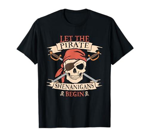 Let The Pirate Shenanigans Begin Halloween Skull Bandana Boy T-Shirt L