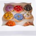 CHERRY 12"x12"x3"White Bakery Boxes with PVC Window for Pie and Cookies Boxes Large Natural Kraft Paper Box, Pack of 12