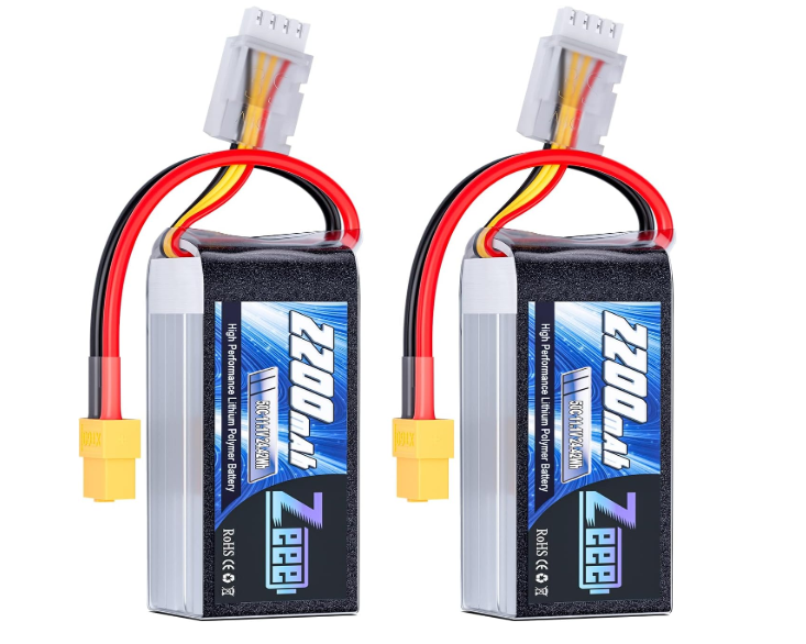 Zeee 3S Lipo Battery 2200mAh 11.1V 50C Shorty Pack Battery with XT60 Plug for RC Car Truck RC Vehicles Boat Drone RC Airplane Quadcopter Helicopter FPV Racing Hobby Models(2 Pack)