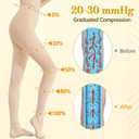 Medical Compression Tights Women, 20-30 mmHg Graduated Compression Pantyhose Men, Footless Compression Stockings, High Waist Compression Leggings, Support Hose for Varicose Veins, Edema, Dvt, L