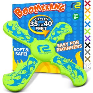 Boomerangs for Kids: Best Soft Flying Beach Toys for Kids - Cool Birthday Gifts for Boys & Girls - Sports Beach Games & Pool Toys - Outdoor Games & Fun for Boys Ages 8-12 & 4 5 6 7 8 9 10 11 12 13 14 (Green)