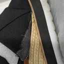 GOUPSKY Black Platform Sandals Raffia Wedge Mules for Women Round Open Toe Slip On Sandals Espadrilles Womens Slides Shoes for Vacation Summer Beach Casual Size 8, 5