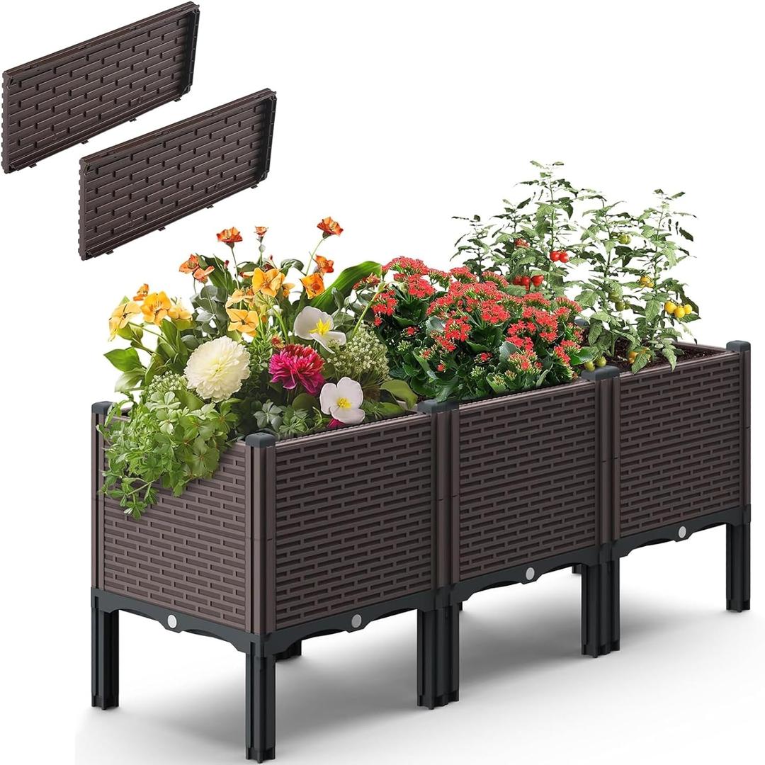 47x15x19in Raised Garden Beds with 2Pack Side Panels
