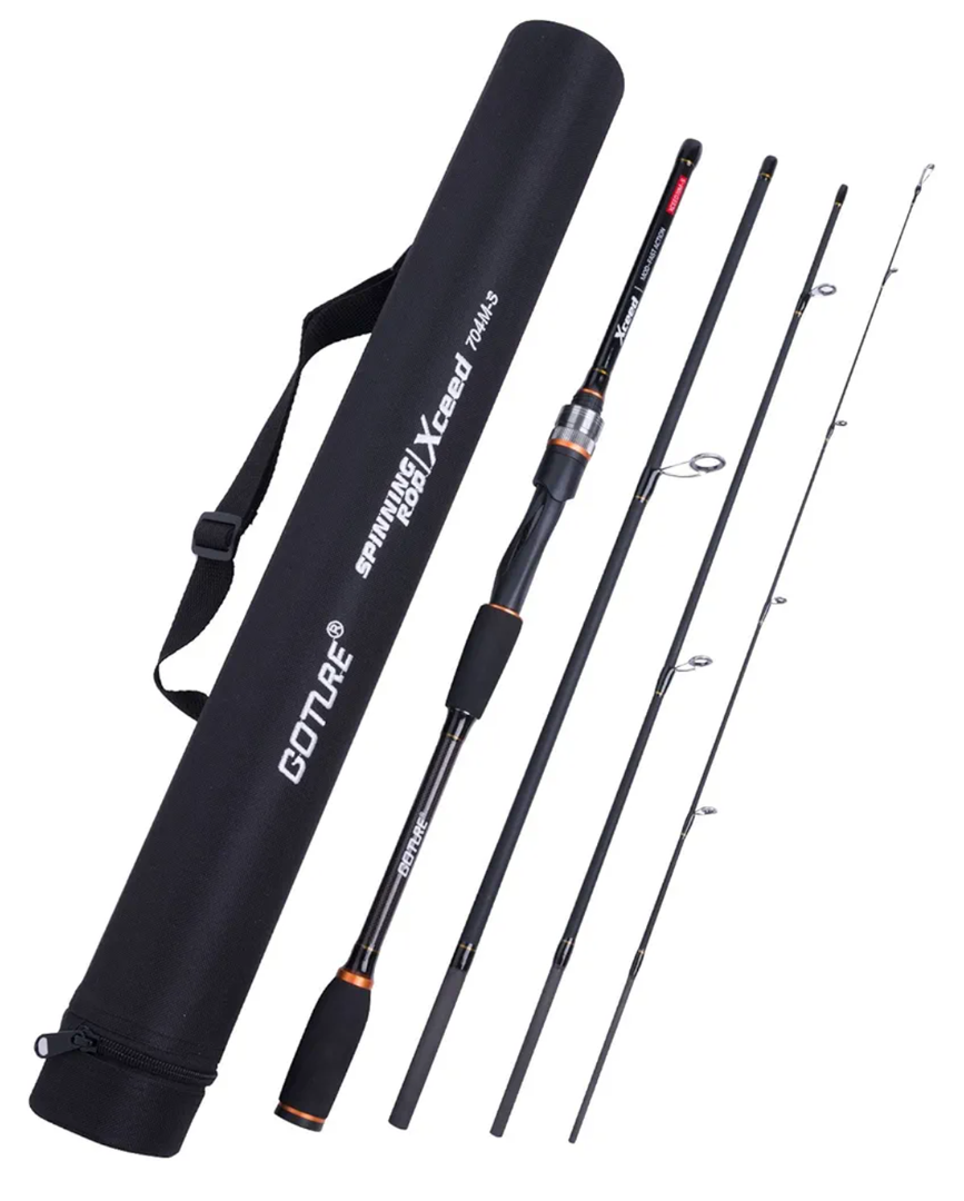 Goture Travel Fishing Rods, 4 Piece Fishing Pole with Case/Bag, Casting/Spinning Rod,Ultralight Fishing Baitcasting Rod 7ft for Saltwater Trout, Bass, Walleye, Pike