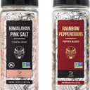 Soeos Himalayan Pink Salt and Rainbow Peppercorn Grinder Refills, 18oz Salt & 8oz Peppercorns, Kosher Seasoning Set for Cooking (13 Ounce (Pack of 2))