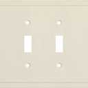 Henne Bery Modern Edge Decorative Wall Plate Switch Plate Outlet Cover, Durable Solid Zinc Alloy (Quad Toggle, Light Almond)