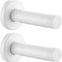 JQK Door Stopper White, 304 Stainless Steel Thicken 1mm Sound Dampening Door Stop Bumper Wall Protetor 2 Pack, DSB5-WH-P2
