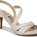 LifeStride womens Mia Strappy Heeled Dress Sandals (11 Wide, Bone)