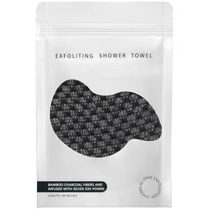 Exfoliating Shower Towel 48",Premium Scrub Wash Cloth for Body Face, Exfoliating Washcloth for Men and Woman (Black1)