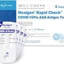 Healgen Rapid Check COVID-19, Flu A&B Antigen Test Kit, The First FDA Authorized OTC 3-in-1 Flu & COVID Home Test, Easy to Read Dual Windows, Results in 15 Mins, 18-Month Shelf Life, 4 Test, Expiration Date  2026-03-31