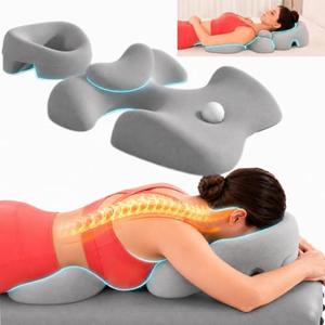 Huyolume Face Down Massage Pillow Set, Breast Support Chest Cushion with Face Rest & Neck Pillow, Memory Foam for Massage Table, Bed, Home Spa and Salon Use, Light Gray