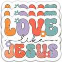 Love Like Jesus Christian Stickers  Retro Faith Waterproof Vinyl Decals for Laptop, Water Bottle, Tumbler, Scrapbooks  Inspirational Religious Quote  3 x 2.3 Inch (3Pack)
