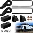 RULLINE 3" Front + 2" Rear Leveling Lift Kits Compatible with Chevy Silverado GMC Sierra 2500 3500 HD 2001-2010 3" Front Strut Spacers and 2" Rear Black Leveling Lift Block Kit with U Bolts 3"F + 2"R