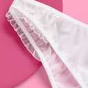 xo, Fetti White Ruffle Bride Thong, S/M/L | Embroidered Underwear, Bridesmaid Gift, Bridal Shower Lingerie, Outfit Accessory (White, L)