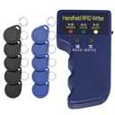 Handheld ID Copier 125khz RFID Reader Writer Duplicator Handheld RFID Copiers Used for T5577 or EM4305 + 10 pcs Blank T5577 Keyfobs