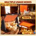300W Chicken Coop Heater, Double Sided Heating with Adjustable Temperature Remote Control & Timer Function, Hanging Chicken Coop Heater for Winter Warmth, Includes Gloves and Chew-Proof Cord