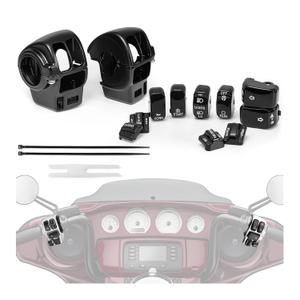 Hand Control Switch Housing Button Caps Compatible with Harley Davidson Street Glide Electra Glide Tri Glide Road King 1996-2013 Black