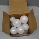 Hollowfly 12 Pcs White Pearl Christmas Ornaments for Tree Various Sizes Matte White Christmas Ball Ornaments for Home Decoration Thanksgiving Party DIY Gift