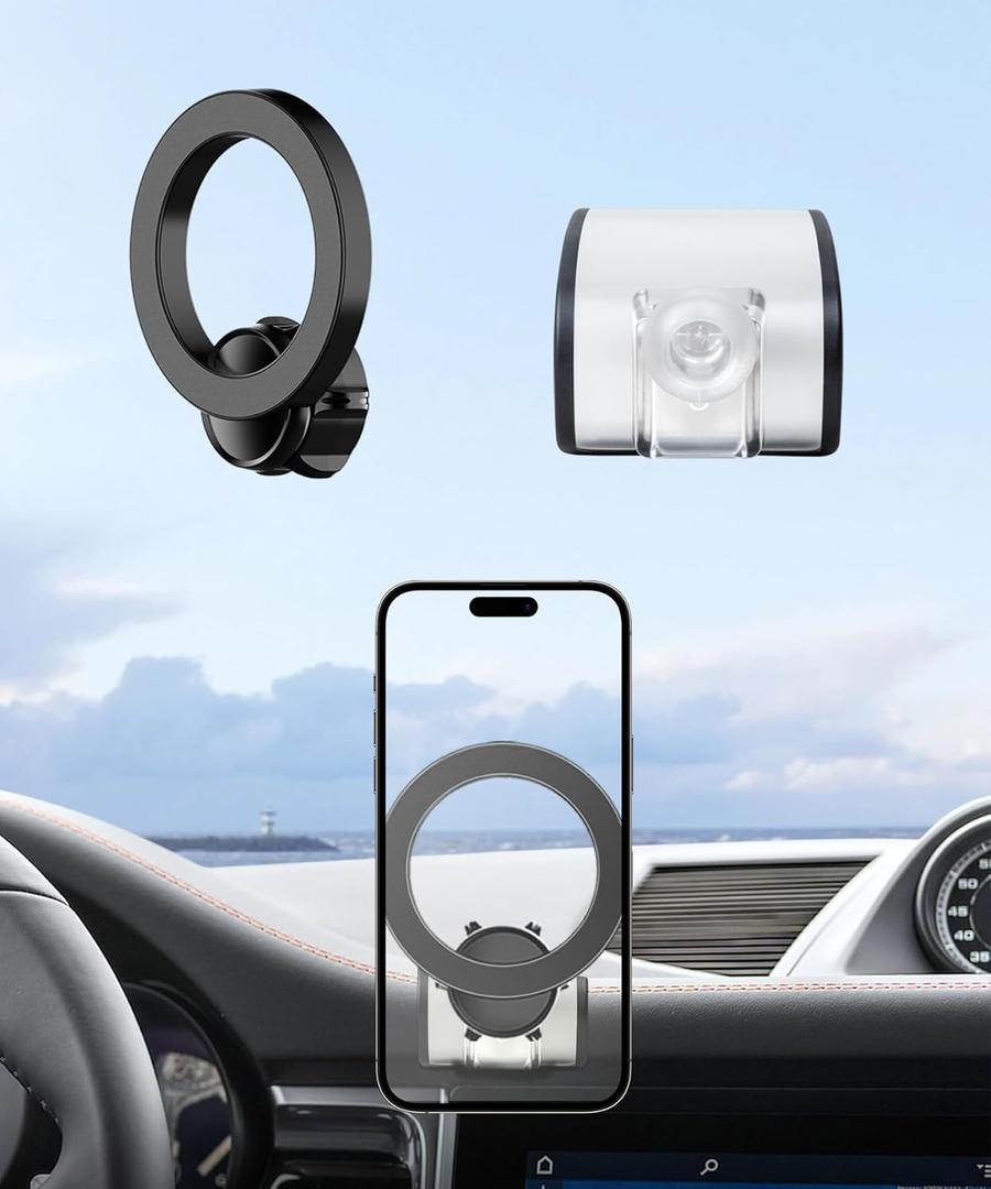 Car Phone Holder for 2015-2025 Porsche Macan 2019-2023 Porsche Cayenne Accessories, 360 Rotation Phone Mount Compatible with MagSafe, Cell Phone Holder Does Not Affect Air Vent