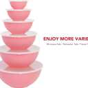 BoxedHome BPA Free Plastic Round Mixing Bowl with Lids, 12 Pack Nesting Bowls with Lids Set, Microwave and Dishwasher Safe Prep & Serving Bowls Great for Mixing, Baking, Serving (Pink, 12pcs)