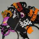 Halloween Headband and Glasses Bulk for Men Women with Pumpkin, Bat, Skull & Spider Designs, Cute Photo Booth Props