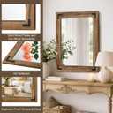 AMOISE Farmhouse Bathroom Vanity Mirror, 32" x 24" Wood Frame Wall Mirror, Vintage Rustic Decor for Entryway, Bedroom, Living Room, Vertical or Horizontal Hanging
