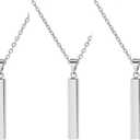 NationInFashion 4 x Stainless Steel Bar Necklace | Bar Necklace Stamping Blank