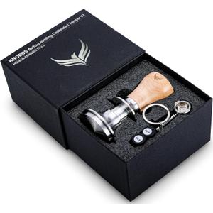 58.5mm Tamper Fits 58mm Portafilters Calibrated Auto-Leveling and Double Spring Loaded Design Stainless Steel Ripple Base Espresso Tamper with 20lb / 25lb / 30lbs Replacement Springs