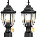 Lamomo Outdoor Post Lights, 2 Packs Dusk to Dawn Lamp Post Light Fixture, Waterproof Aluminum Lamp Posts Outdoor Lighting Pole Lantern for Yard Patio Pathway Garden (Black)
