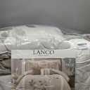 LANCO MODERN LIFESTYLE Beige Queen Comforter Set, 7 Pieces Bed in a Bag, Elegant Floral Leaves Embroidery, Soft and Lightweight All Seasons Bedding Set, Bedskirt, Pillow Shams, Decor Pillows