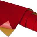 COLOURFUL US Red Self Adhesive Velvet Fabric Sticky Felt Sheets for Art & Crafts, Jewelry Box, Drawer Liners- 2PCS x (17.3 inch x 39.3 inch)