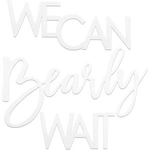 Felt We Can Bearly Wait Sign - Baby Shower Sign for Gender Reveal Party Balloon Arch Photo Props Decoration (White)