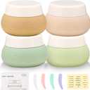 DHQH Travel Containers 4Pack 1oz TSA Approved Silicone Jars with Lids Leak-proof Essentials for Cosmetic, Face, Body Cream (30ml container-f)