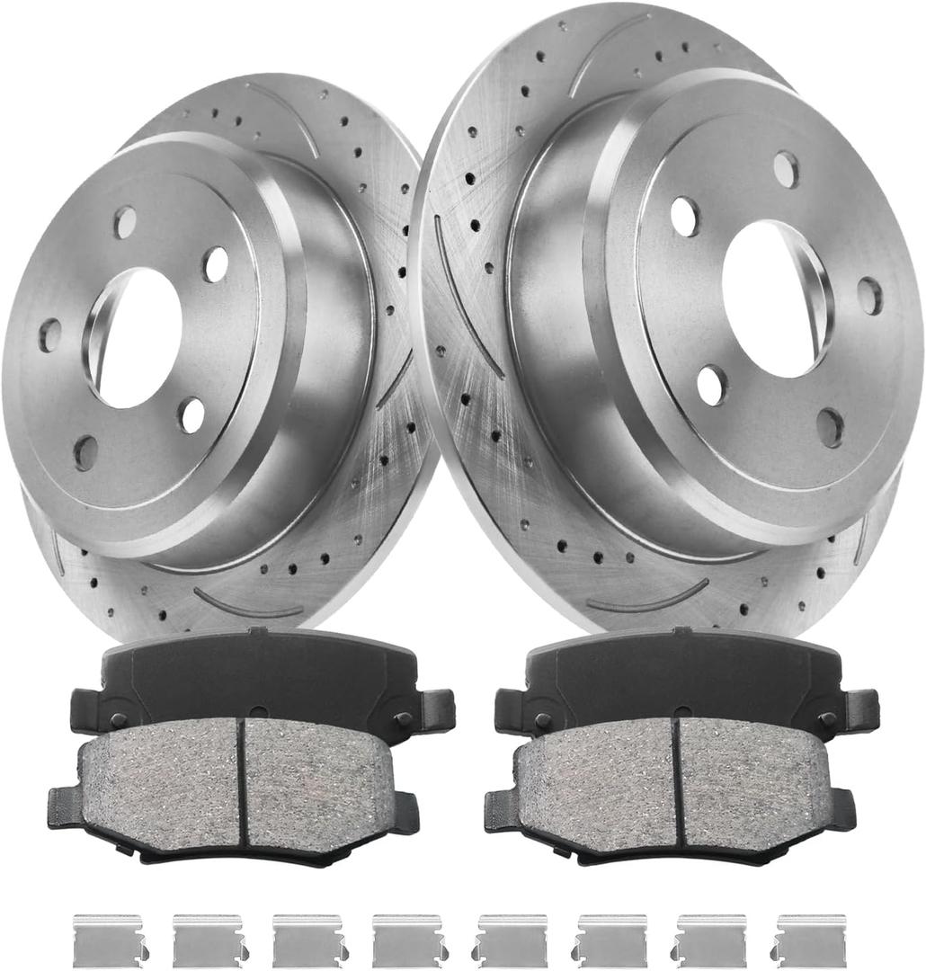 Rear Brake Rotors Compatible with 2007-2017 Jeep Wrangler