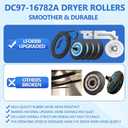 【Upgraded】Dryer Roller Replacement Part for Samsung DV42H5000EWA3 DV45H7000EWA2 DV48H7400EWA2 DV42H5200EPA3 DV40J3000EWA2, DC97-16782A Dryer Roller DC93-00634A Idler Pulley 6602-001655 Dryer Belt Kit