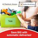 MESS Large Bin Labels for Storage (50 6x4) - Pantry, Organizing, Craft, Shelf, Tote, Moving Labels - Removable for Boxes and Bins (Yellow)