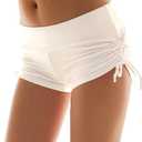 Micosuza Classical Women's Swim Boardshorts Beach Bikini Bottoms with Adjustable Ties 7 Color (XX-Large, White)